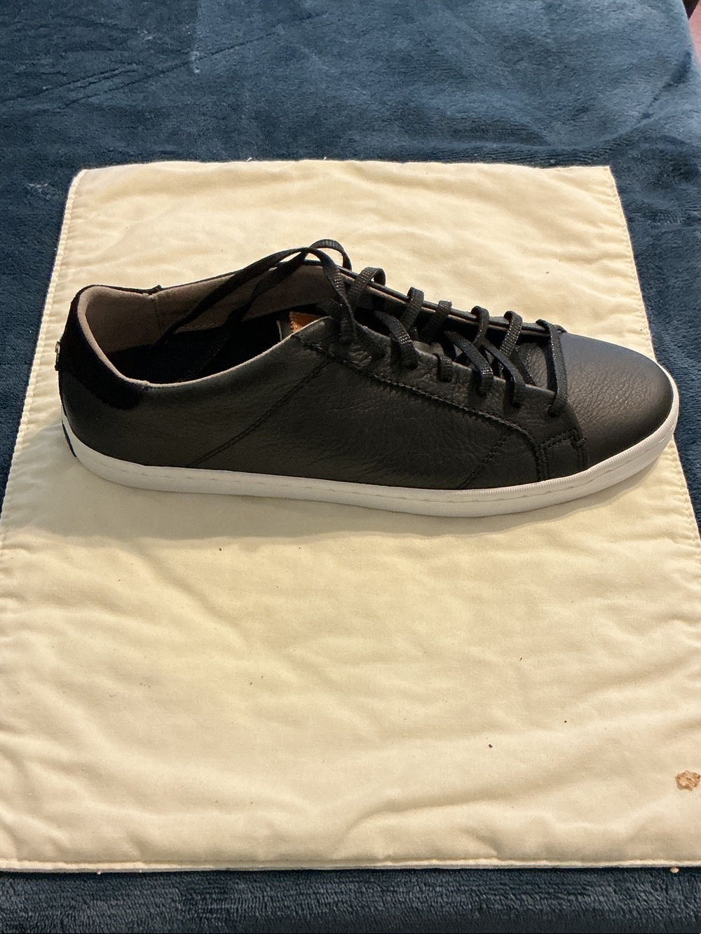Cole Haan Black Leather Low-Top Sneakers with White Sole